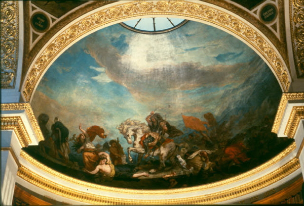 Delacroix’s ceiling mural of Orpheus vs. Attila 2: “Attila and his hordes overrun Italy and the Arts (1847)