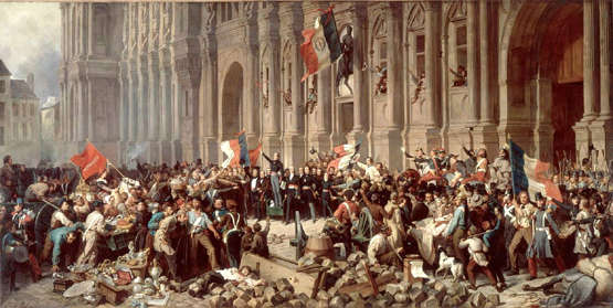 Lamartine on the steps of the Hotel de ville announcing the Formation of the Provisional Government