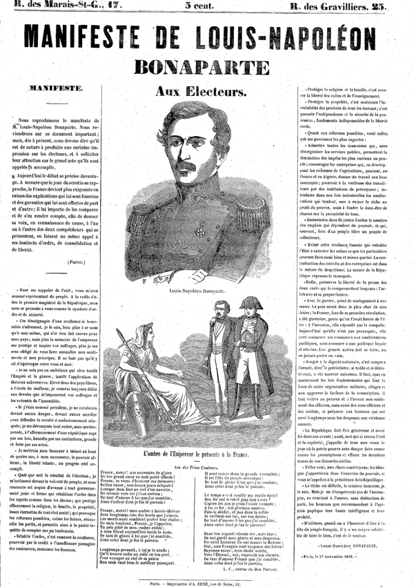 An election poster in Nov. 1848