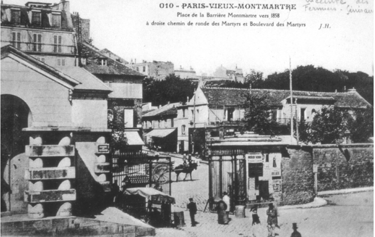 The Octroi gate and wall at Montmartre